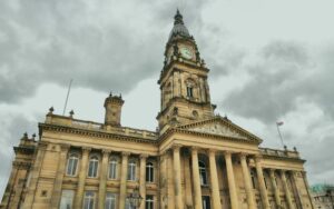 Historic building with clock tower - representing broadband in Bolton