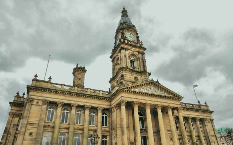 Historic building with clock tower - representing broadband in Bolton