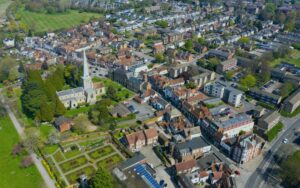 Aerial shot of Hemel Hempstead, representing the local broadband coverage area.