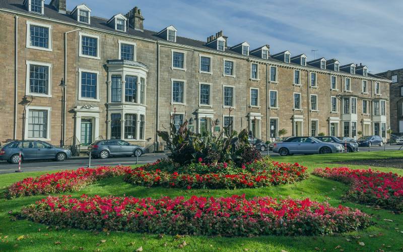 Victorian terrace houses in Harrogate, representing the local broadband coverage area.