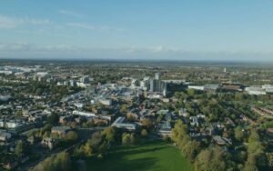 Aerial View of Basingstoke, representing the local broadband coverage area