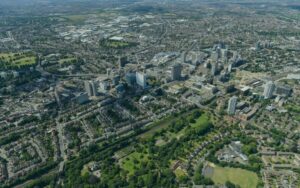 Aerial view of Croydon, representing the local broadband coverage area
