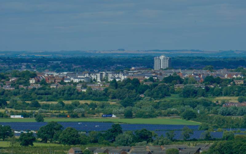 Aerial view of Swindon, representing the local broadband coverage area