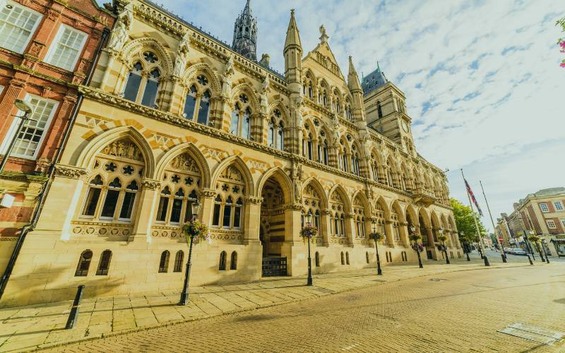 Guildhall building in Northampton, representing the local broadband coverage area