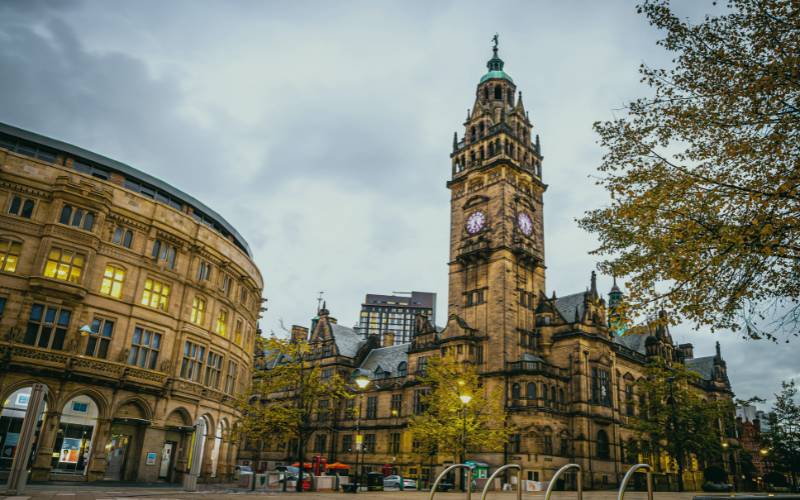 Sheffield Town Hall in Sheffield, representing the local broadband coverage area