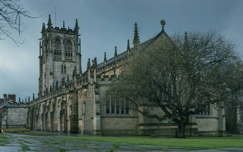 St Chad's Church in Rochdale, representing the local broadband coverage area.