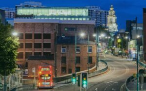 Town Hall in Stockport, representing the local broadband coverage area